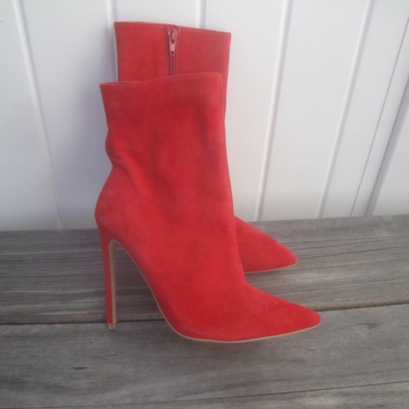 Steve Madden Boots Women's Size 8M Red Leather Upper "Wagner" Red - Picture 4 of 10